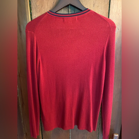 Brooks Brothers “365” women’s cardigan. Size L. Burgundy and navy blue color. - Picture 3 of 3